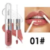 Fácil de Colorear Labios Doble Cara Espejo Brillo de Labios Maquillaje Larga Duración No se Pega a la Taza Brillo Acuoso Aceite para Labios Brillo de Labios Mayoreo