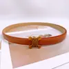 Hebilla de Letra de Bronce Cinturón de Mujer Estilo Retro de Lujo Ligero Combinación para Vestido Elegante Dama Decorativo Delgado