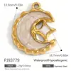 Accesorios de Joyería de Acero Inoxidable Transfronterizos Maleta de Dibujos Animados Goteo de Aceite Flor Colorida Chapado en Oro Real de 18K Colgante