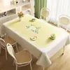 Toalha de Mesa Floral Fresca e Simples, Impermeável e à Prova de Óleo, Jogo Americano Sem Lavagem, Toalha de Mesa Retangular para Mesa de Jantar, Toalha de Mesa de Luxo Leve de Alta Qualidade para Mesa de Centro