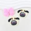 Parche de goma suave con forma de oveja de dibujos animados, grande y lindo, con forma de perro, horquilla con ojos grandes, funda para teléfono móvil, accesorios para zapatos con agujeros