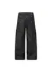 Jeans Rayados Estilo Retro Americano con Bolsillo de Solapa Pierna Ancha para Hombres y Mujeres, Nuevo Estilo Casual Unisex de Verano con Efecto de Caída, Pantalones Largos de Trabajo