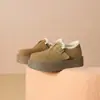Zhr Zhe Zhe Estilo Étnico Tejido Zapatos Birkenstock Otoño e Invierno Velcro Conveniente Exquisito Casual Felpa Zapatos de Mujer Ab175B