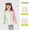 Camiseta de Manga Longa Dudu para Meninos, Tops de Outono para Meninas, Roupas de Outono para Bebês, Camisetas Base para Crianças, Roupas Infantis
