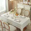 Toalha de mesa estilo Ins para café, à prova d'água e de óleo, toalha de mesa de jantar sem lavagem, toalha de mesa retangular de algodão e linho de cor sólida para mesa de cabeceira
