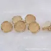 Botão de resina metálica superfície de imitação de diamante de resina fivela de camisa borda ondulada fivela de pé alto transparente fino flash alto fivela de alto temperamento