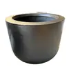 Maceta ovalada de terrazo gris oscuro personalizada para terraza y balcón, jardinera especial para paisajismo de fábricas, maceta de cemento de pie