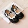 Zapatos Pequeños de Cuero para Niñas 2025 Otoño Nuevos Versátiles Modernos Zapatos para Niños Moda Moño Zapatos Casuales de Cuero para Niñas