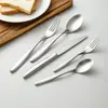 Juego de Cubiertos de Acero Inoxidable 304 Pulido Estilo Alemán, Cuchillo para Bistec Engrosado, Tenedor de Postre, Cuchara de Café, Juego de Cuchillo y Tenedor