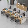 Juego de escritorio y silla de oficina, estilo simple y moderno, escritorio de oficina, estación de trabajo para empleados, mampara divisoria combinada, escritorio de oficina