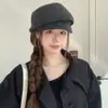 Versátil boina plisada retro, un sombrero octogonal de moda para mujer, perfecto para otoño e invierno, con un estilo ecuestre sofisticado y casual