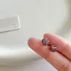 Pendientes de Turmalina en Grava de Piedra Natural para Mujer, Mini, Compactos, Sencillos, Versátiles, Modernos, Exquisitos, Dulces y Elegantes