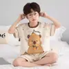 Pijama Nuevo para Niños Verano Manga Corta Delgado Dibujos Animados 2026 Estilo Más Vendido para Niños Mayores Conjunto Casual para Estar en Casa