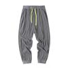 Calça casual masculina de seda gelada de verão, fina, cortada, plus size, solta, para todos os tipos de uso, na moda, esportiva, na ponta do pé