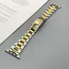 Para iwatch Pulseira Apple Watch applewatch Três Mergulho Fivela Batimento Cardíaco Real Metal Aço Inoxidável Pulseira