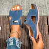 Sandalias Transfronterizas Europeas y Americanas para Mujer Primavera Verano Moda de Comercio Exterior Cuña Transfronterizas Europeas y Americanas Sandalias de Mujer de Comercio Exterior Punta Descubierta Venta al por Mayor Tallas Grandes