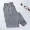 Calça longa masculina de cintura alta quente outono e inverno plus size extra para gordinhos cueca para meia-idade e idosos calça de linha média-grossa sem forro de fleece