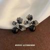 Pendientes de flores negras para mujer 2024, nuevos pendientes de estilo occidental, nicho, únicos, diseño exquisito, pendientes de alta elegancia.
