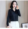 Camisa de Acetato Satinado para Mujer de Manga Larga Camisa Sedosa Diseño Elegante de Principios de Otoño Top Nicho de Moda