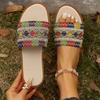 Chinelos Rasteirinhas Estilo Étnico de Comércio Exterior Europeu e Americano para Mulheres Transfronteiriço Retrô Leves para Uso Externo Sandálias Amazon