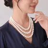 Collar de perlas de vidrio estilo cheongsam multicapa, nuevo estilo retro, cadena de clavícula, cadena de lana de doble capa, cadena de cuello de vidrio de tres capas
