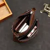 Moda Transfronteriza para Hombre Bolso de Hombro Cuero Genuino Casual de Negocios Bolso Cruzado de Hombre Retro Gran Capacidad Bolso de Mensajero de Piel de Vaca