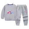 Traje deportivo de otoño para niños y niñas, primavera y otoño 2022, nuevo conjunto de dos piezas informal con pantalones y suéter para bebés