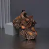 Zapatos tipo dad de suela gruesa de moda para mujer, nuevos zapatos de mujer de suela gruesa estilo motocicleta otoño e invierno 2026, zapatos casuales de moda versátiles que aumentan la altura