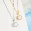 Collar Giratorio Geométrico Redondo de Piedra Ojo de Gato para Mujer, Cadena de Suéter de Diseño Moderno y Único, Colgante Versátil 2022