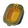 Cesta de Drenagem de Camada Dupla, Bacia para Legumes, Cozinha, Sala de Estar, Prato de Frutas Multifuncional Doméstico, Cesta de Legumes, Conjunto de Seis Peças/Conjunto de Oito Peças