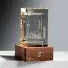 Regalos Corporativos Personalizados con Logo Luz de Noche Luminosa 3D Cristal Tallado Interior Souvenir de Aniversario Corporativo Exhibición
