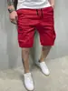 Pantalones Cortos Cargo Casuales de Sarga para Hombre con Cordón de Algodón, Pantalones Cortos Cargo Clásicos Elásticos para Hombre con Cuatro Bolsillos