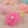Flor de gasa de tela perlada hecha a medida de 6 cm, pequeña flor, accesorios de joyería, accesorios de flores, accesorios para el cabello, ramillete de flores para la cabeza