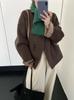 Tamanho Grande mm Casaco Curto de Lã Outono e Inverno Novo Estilo Pequeno Solto Emagrecimento Visual Estilo Coreano Cardigan Top