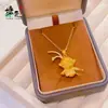 Novo Estilo Colar com Pingente Preto de Wukong, Ouro Areia Personalidade Cor Dominante que Retém a Cor Totalmente Diamantado Estilo Quente Pingente de Wukong