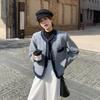 Estilo Tweed Empalme de Color Contrastante Abrigo de Lana Estilo Corto para Mujer Otoño e Invierno 2025 Nuevo Diseño Abrigo de Lana