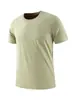 Camiseta Regata Masculina de Malha com Manga Curta Anti-Amassado Gola Redonda Sem Costura Borrachada Solta Casual Simples Respirável Masculina Cross-Border