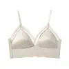 Lencería sexy y lujosa estilo francés, satén y malla, copa triangular transparente, body sin costuras con base de seda helada