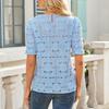 Ropa de Mujer Europea y Americana Transfronteriza Amazon TK2025 Verano Explosiones Casual Encaje Calado Burbuja Camisa de Manga Corta Top
