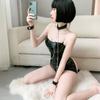 Novo sexy lingerie couro envernizado apertado jogo de encadernação de couro role-playing uniforme sexy uma geração de cabelo