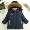 Comercio Exterior de Amazon Ropa Infantil Niños Medianos y Pequeños Niños Invierno Color Liso Letra Chaqueta de Plumas Chaqueta Acolchada de Algodón Ropa de Algodón Dropshipping