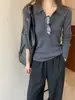 Nuevo Top de Punto de Lana con Cuello Polo Ajustado Estilo Coreano Otoño 2026 para Mujer, Capa Base Elegante y Adelgazante