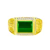 Kaiwei sobre anillo extraordinario dominante para hombre con diamante negro noble y elegante conjunto ágata negra obsidiana anillo para hombre