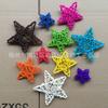 Estrella de ratán de 10 cm estrella de cinco puntas navideña estrella de cinco puntas decoración colgante para ambiente de aula de jardín de infantes decoración de centro comercial