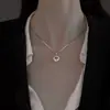 Collar de circón Qingquan para mujer, coreano, pequeño, fresco, diamante redondo, cadena corta simple para clavícula, estudiante, Ins, nicho senior, al por mayor