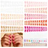 Comercio Exterior Juego de 240 Piezas de Uñas Postizas Infantiles Modernas de Color Sólido en Tamaños Variados con Pegamento de Gelatina