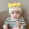 Estilo Nuevo Otoño e Invierno Oso Lindo Gorro de Lana para Niños y Niñas, Flequillo de Bebé Súper Lindo Gorro Tejido Grueso Cálido