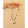 Collar de Concha Nueva Ola de Verano para Mujer Diseño de Nicho Tejido a Mano de Gama Alta Apilado Estilo Vacaciones Cadena para Clavícula