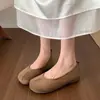 Primer Encuentro Temporada Estilo Francés Rojo Claro Escote Bajo Zapatos de Salón para Mujer Otoño Estilo Pequeño Aroma Con Faldas Zapatos Planos de Punta Dividida