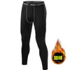 Conjunto de Leggings de Secagem Rápida de Inverno para Homens com Forro de Lã Quente Roupa Íntima Base para Corrida Esportes Fitness Ciclismo Treinamento Alta Elasticidade